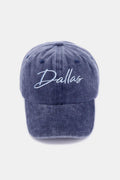 Blue Zenana Washed DALLAS Embroidered Baseball Cap