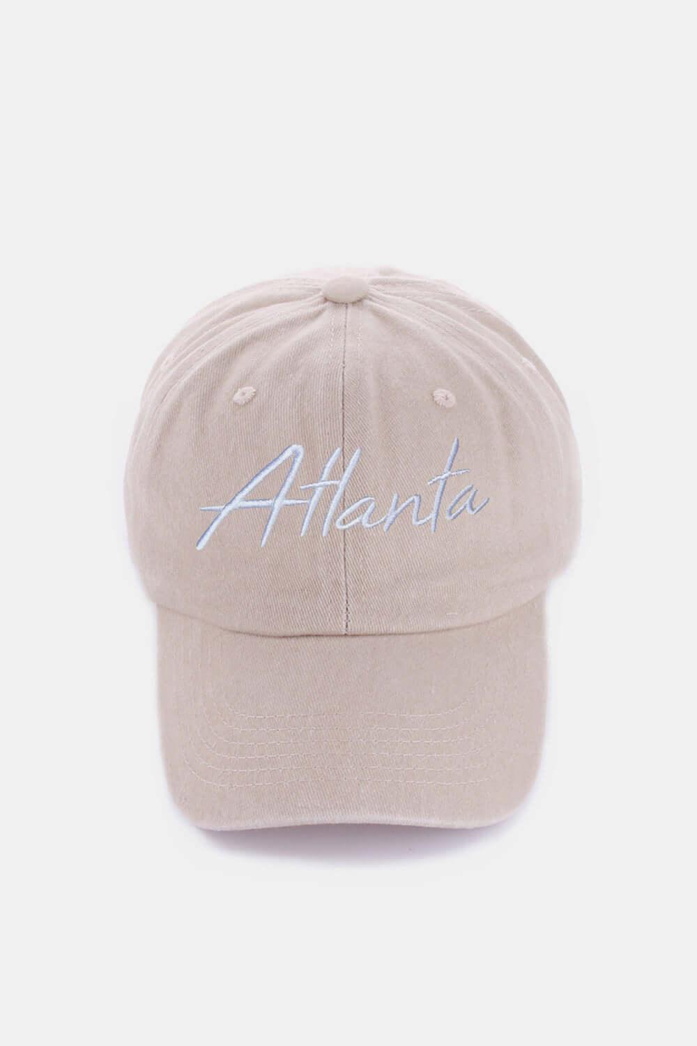 Blue Zenana Washed ATLANTA Embroidered Baseball Cap